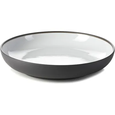 Блюдо «Солид» глубокое керамика 0,7л D=235,H=45мм белый,серый, изображение 2