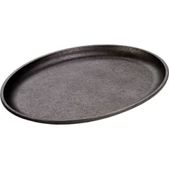 Frying pan for fajitas oval  cast iron , H=15, L=350, B=260mm  black