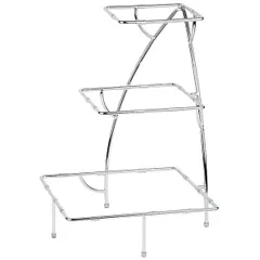 3-tier shelf for square plates  chrome steel , H=57.5, L=37.5, B=37.5 cm