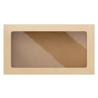 Контейнер бумажный OneBox с крышкой картон 1,45л ,H=4,L=26,B=15см св.корич., Цвет: Светло-коричневый, Объем по данным поставщика (мл): 1450, изображение 3