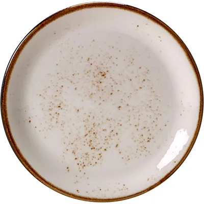Тарелка «Крафт Вайт» пирожковая фарфор D=15,H=2см белый,коричнев., Диаметр (мм): 150