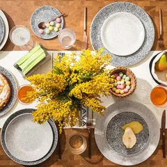 Тарелка «Инк Грэй» мелкая фарфор D=20,2см белый,серый, изображение 2