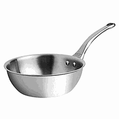 Sauté pan stainless steel 1.6l D=200,H=74,L=380mm metal.