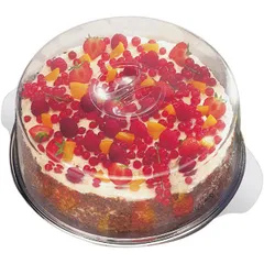 Подставка для торта с крышкой сталь,пластик D=30,H=11см прозр.,металлич., изображение 2