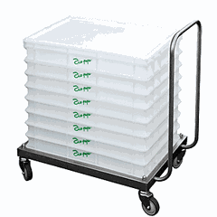 Trolley for containers with handle  stainless steel , H=116, L=75, B=45cm  silver.