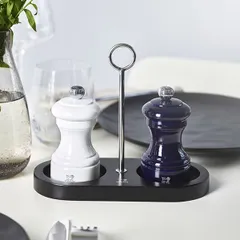 Подставка для мельниц для специй «Линия» для 2 мельниц бамбук,сталь нерж. D=65,L=170мм черный, изображение 4