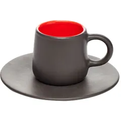 Coffee pair “Carmine” ceramics 125ml red,black