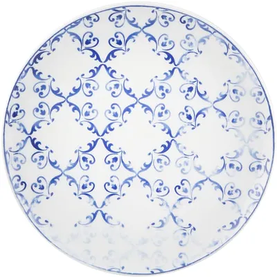 Тарелка «Тайлс» десертная фарфор D=220,H=21мм белый,синий