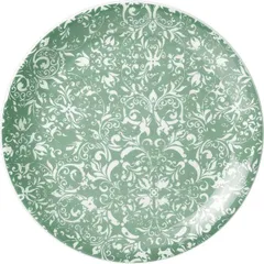 Plate “Ink” small  porcelain  D=20, H=2cm  green, white