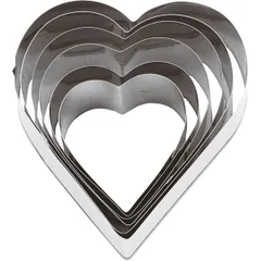 Set of confectionery molds “Heart”[6 pcs] stainless steel D=95,H=32mm metal.