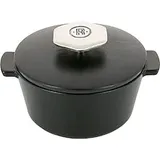 Кастрюля для сервировки «Революшн» с крышкой керамика 200мл D=105,H=77мм черный