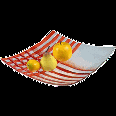 Блюдо «Стрип» стекло ,L=29,B=29см оранжев.,прозр.