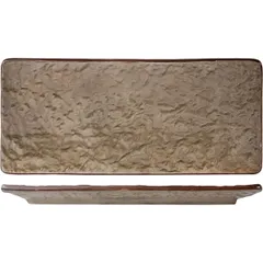 Блюдо «Кунстверк» прямоугольное керамика ,H=2,L=28,B=12см зелен.,коричнев.