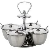 Набор емкостей фуршетных для соусов и специй (4 чаши) сталь нерж.,пластик D=10,H=20,5см металлич.