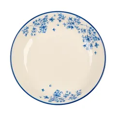 Тарелка глубокая «Фиори» фарфор D=179,H=36мм слон.кость,синий