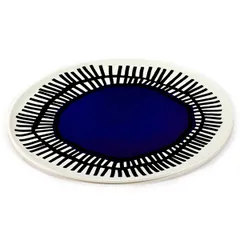 Serving dish “Nomad” ceramics D=32,H=1cm blue,white