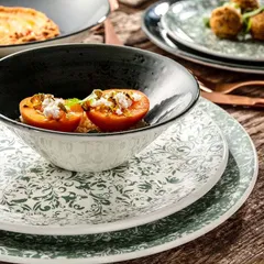 Тарелка «Инк» мелкая фарфор D=20,H=2см зелен.,белый, изображение 2