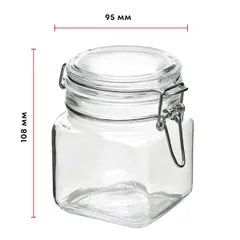 Банка «Кремлин» квадратная с крышкой стекло 0,74л ,H=108,L=96,B=96мм прозр., изображение 2