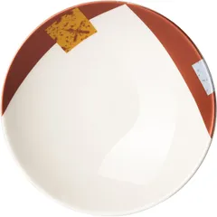 Тарелка «Зен Контур» фарфор D=15,25,H=15см белый,оранжев.