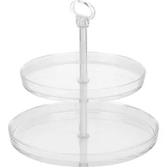 2-tier shelf for dessert “Palladio” d=22/27cm  glass, plastic , H=26cm  transparent.