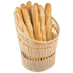 Wicker basket for bread  polyrottan  D=35, H=41.5, L=32, B=34.6 cm  beige.