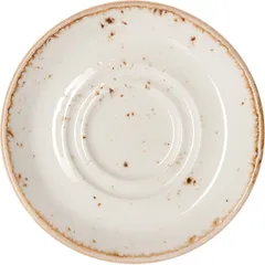 Блюдце «Крафт Вайт» фарфор D=110/40,H=13мм белый,коричнев.