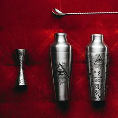 Джиггер «Афродит Алкеми» 30/60 мл с рисунком сталь нерж. D=60,H=125мм серебрист., изображение 3