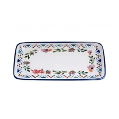 Блюдо сервировочное «Спринг» прямоугольное фарфор ,L=34,B=16см белый,разноцветн.