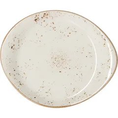 Тарелка «Крафт Вайт» мелкая фарфор D=255,H=20,L=255,B=205мм белый,коричнев.