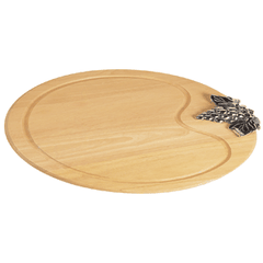 Блюдо «Виноград» дерево,сталь нерж. ,H=2,L=50,B=30см св. дерево,металлич.