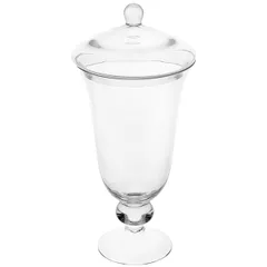 Vase of flowers on a leg with a lid  glass  D=15, H=25cm  clear.