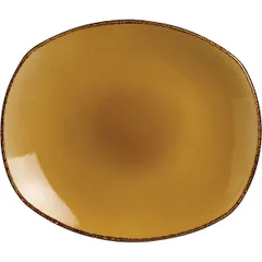 Тарелка «Террамеса мастед» мелкая овальная фарфор ,H=30,L=305,B=260мм св.корич.