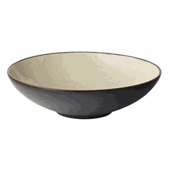 Salad bowl ceramics D=23cm cream, black