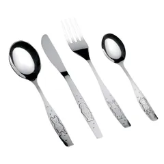 Cutlery set “Antoshka” for children [4 pieces]  stainless steel  silver.
