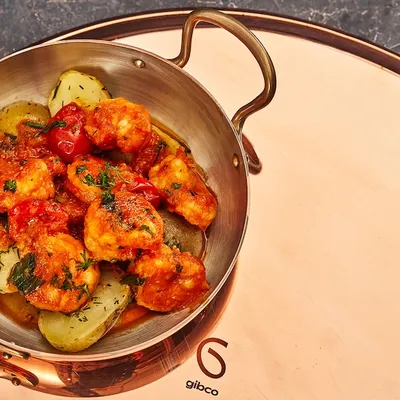 Сковорода для подачи «Купер плюс» с двумя ручками полир., с лужением медь,олово 450мл D=140,H=35мм м, изображение 2