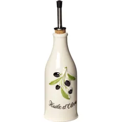 Бутылка для масла «Прованс» фарфор,металл 250мл D=65,H=230,L=70мм белый,роспись