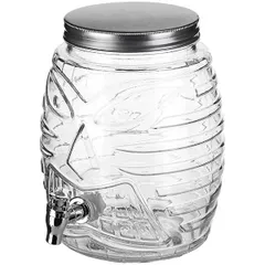 Jar-container with tap  glass  5 l  D=14, H=25 cm  clear.