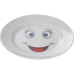 Тарелка «Улыбайся» мелкая детская фарфор D=17см белый, изображение 2