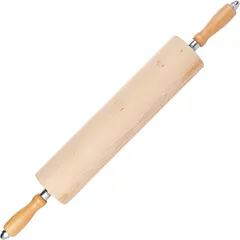 Скалка с вращающимися ручками бук,сталь нерж. D=8,L=40см