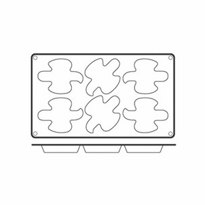 Форма кондитерская [6ячеек] 13*10см силикон ,H=28,L=400,B=300мм кирпичн.