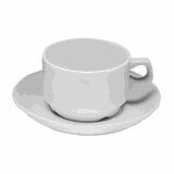 Чайная пара «Коллаж» фарфор 150мл D=77/130мм белый