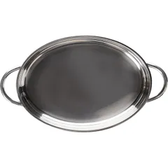 Сковорода порционная овальная сталь нерж. 0,8л ,H=30,L=270,B=195мм металлич., изображение 2