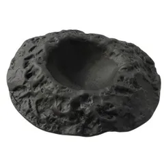 Salad bowl “Crater” glass 125ml D=22cm black,matte