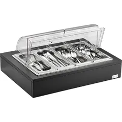 Станция буфетная для столовых приборов дерево,сталь нерж. ,H=30,L=64,B=46см венге