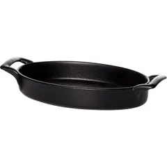 Форма для запекания овальная с ручками керамика ,H=35,L=200,B=125мм черный