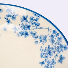 Тарелка глубокая «Фиори» фарфор D=203,H=41мм слон.кость,синий, изображение 3