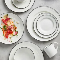 Тарелка «Бид Блэк Бэнд» фарфор D=16,5см белый,черный, изображение 3