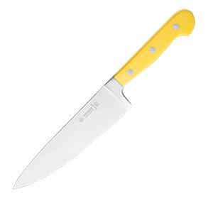 Нож поварской сталь нерж.,пластик ,L=335/190,B=43мм желт.,металлич.