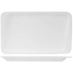 Plate “Kunstwerk” rectangular  porcelain , L=30, B=18cm  white