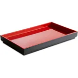 Блюдо сервировочное прямоугольное «Азия  Плюс» пластик ,H=30,L=265,B=162мм красный,черный